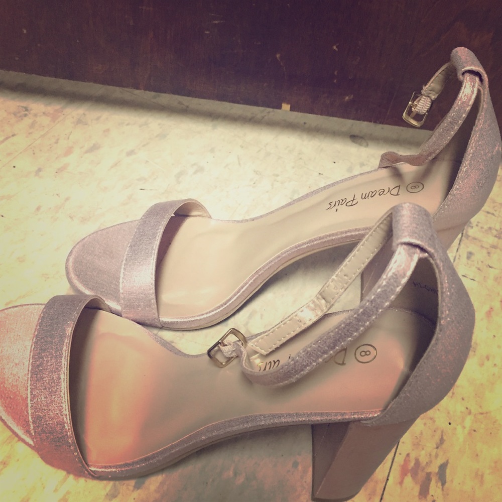 Champagne pink strappy heels